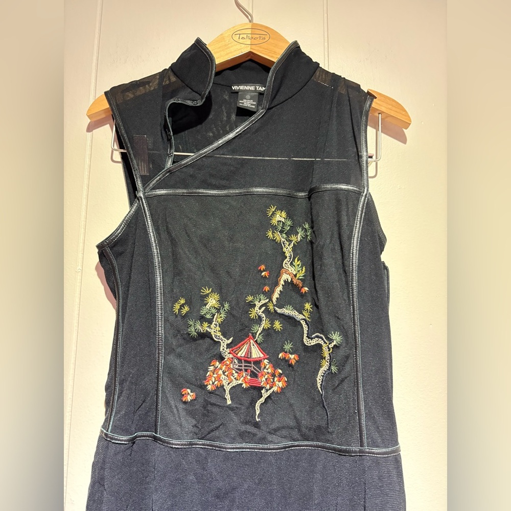Vivienne Tam Chinese dragon mesh black column dress Rachel Friends y2k 90’s 00’s